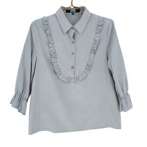 Anthropologie SAMPLE PIECE Eva Franco Pale Blue Women's Blouse Top - Size 6 NWOT